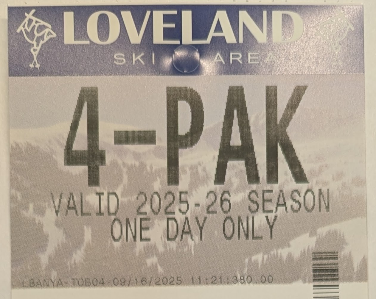Two Loveland Co. Ski/Snowboard Lift Tickets 2025/2026 Season (No Blackout Dates)