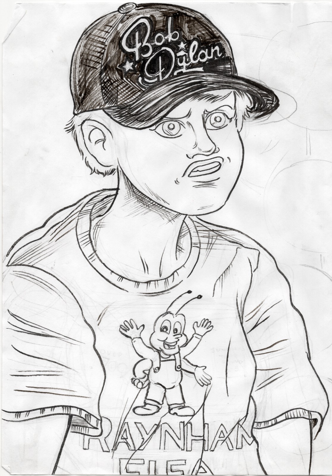 Tricia Capri in a BOB DYLAN hat and a RAYNHAM FLEA t-shirt! ROUGH AND ROWDY WAYS