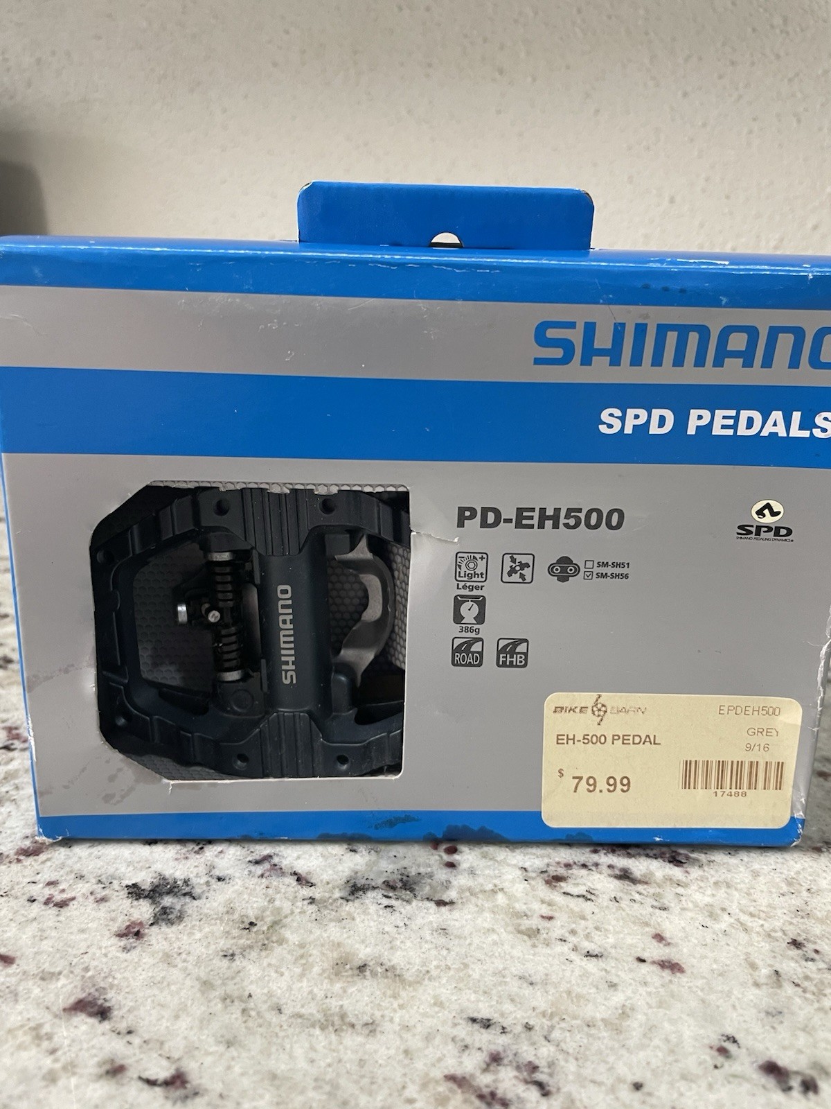 Shimano PD-EH500 SPD Clipless Pedals Grey Aluminum 9/16 in Road Bike Racing