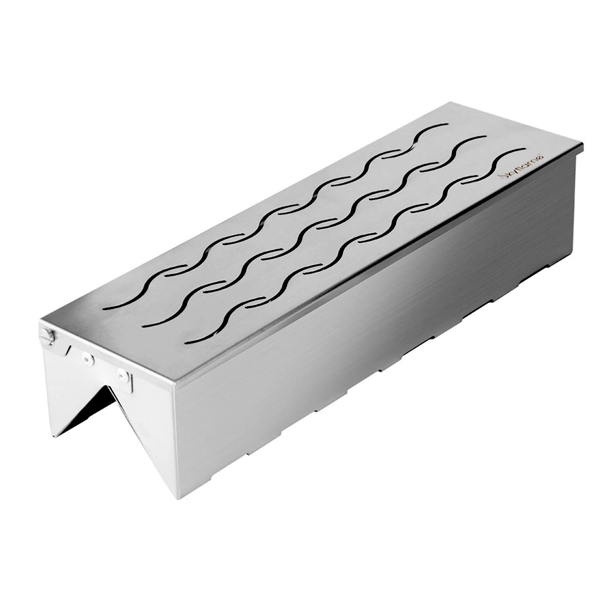 Skyflame Wood Chip Smoker Box, Stainless 12.5"(L) x 3.3"(W) x 2.5"(H), Silver 