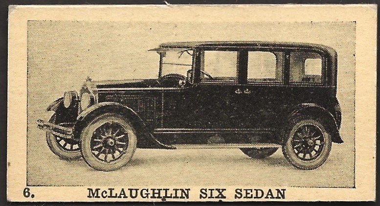 1920s McLaughlin Six Sedan Automobile Card V60-1 Neilson’s Chocolate #6 Car