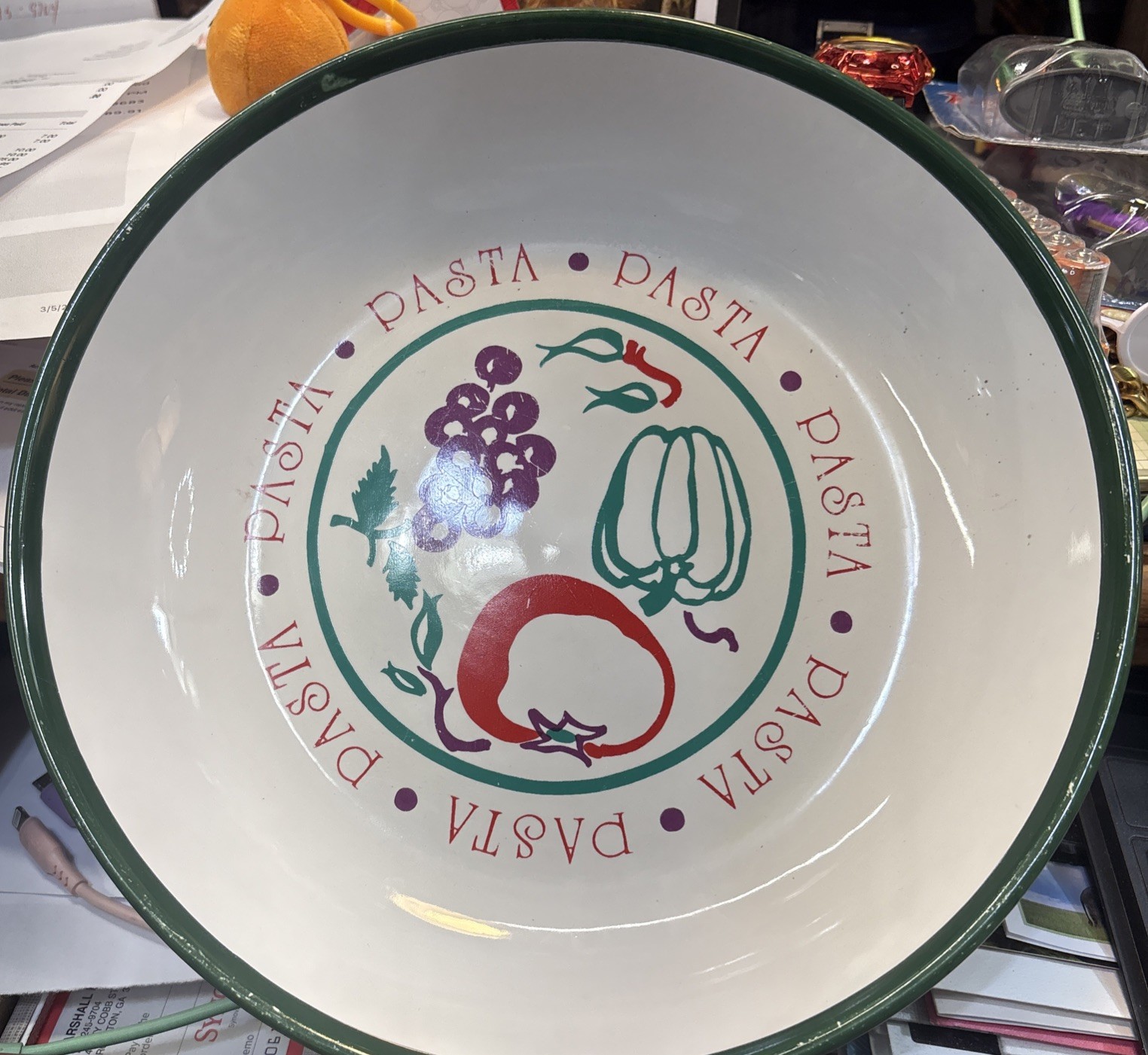 2 vintage ( YUXIANG  ) Pasta bowl 9 3/4 inches wide 1 1/2 inches deep ￼