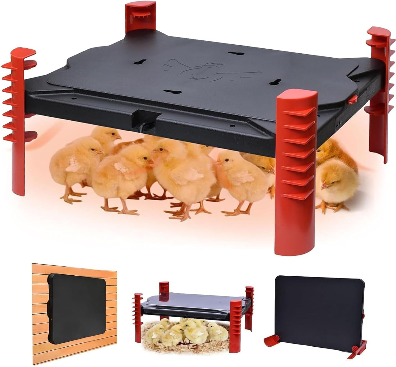 200W Chick Brooder Heater Plate, 2-In-1 Adjustable Radiant Brooder Heater for Ch