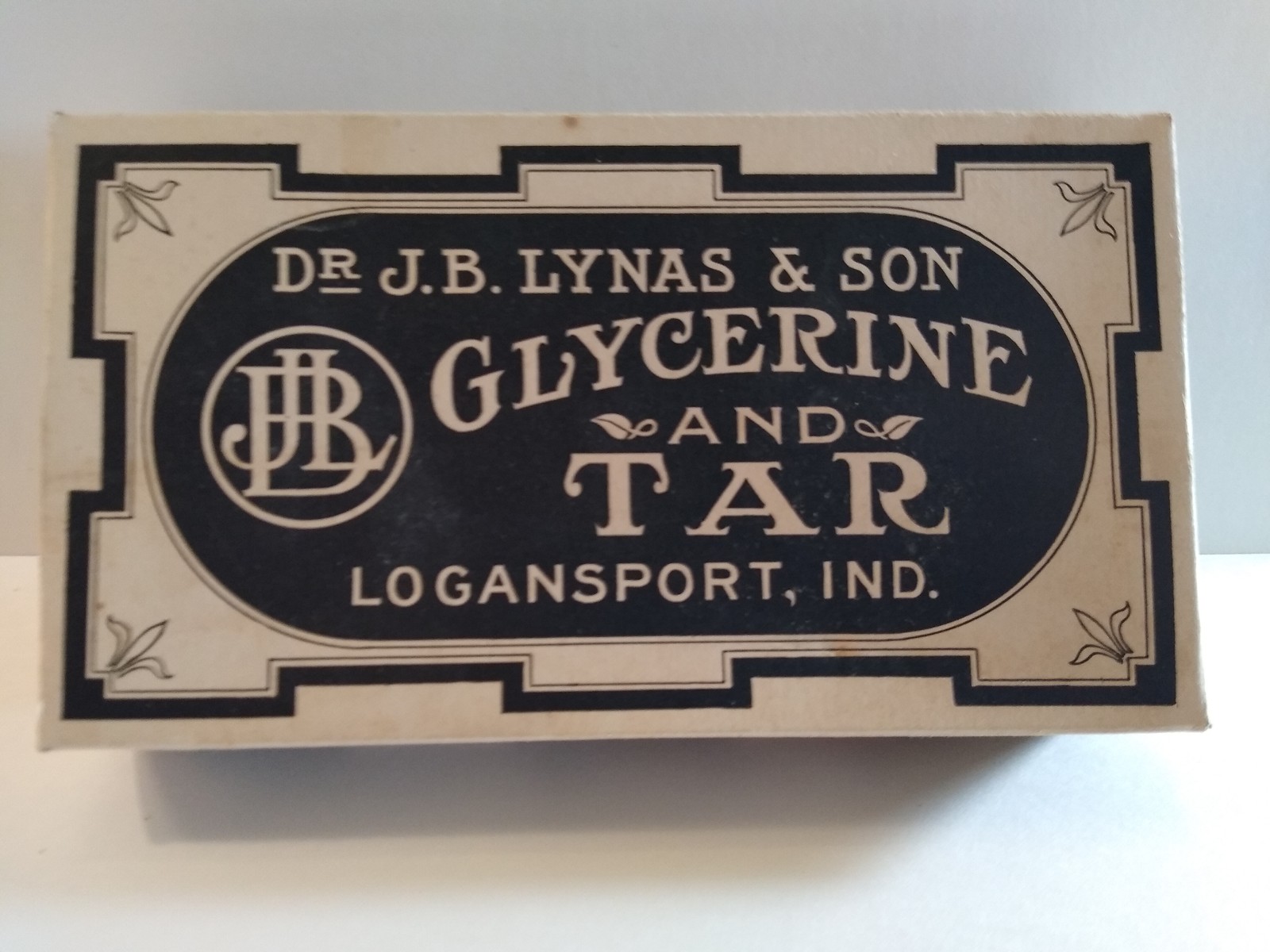 Antique Dr. J.B. Lynas & Son Glycerine & Tar Soap Box Logansport IN 1902 Empty