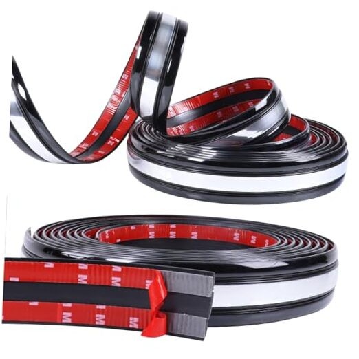 12Ft Automotive Trim Molding 43mm Wide Heavy Duty Car 13Ft Black with Chrome