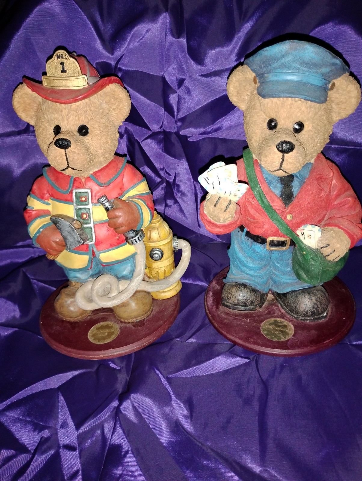 Vintage Fireman & Mailman Classic Treasures Collectable Professional Bear
