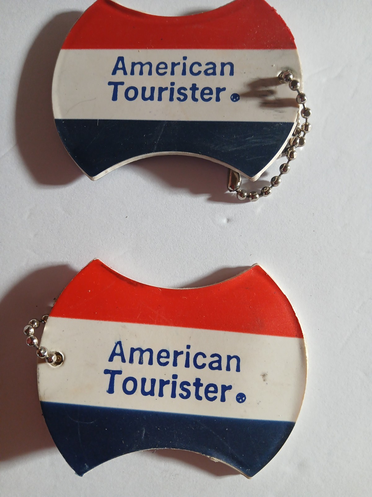 VTG 1970'S Red White Blue AMERICAN TOURISTER Luggage Suitcase Tag