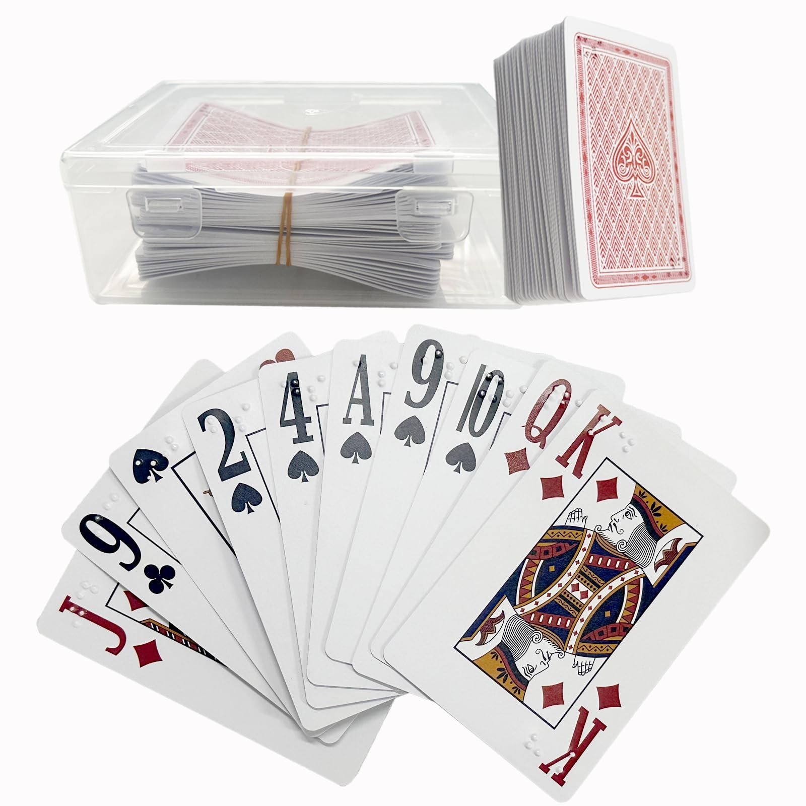 Braille Playing Cards, Large-Print Poker for Blind People, Vision Impairments...