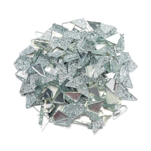 Silver Mixed Irregular Mosaic Glass Mosaic Tiles Pieces, 300g silver (color)