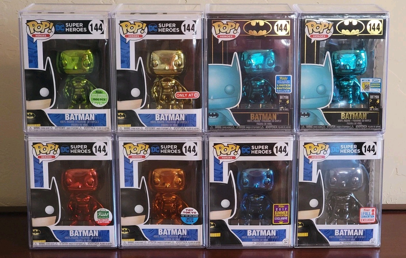 Funko Pop! Batman 144 DC Super Heroes Chrome Lot 8 Toy Tokyo Target San Diego 