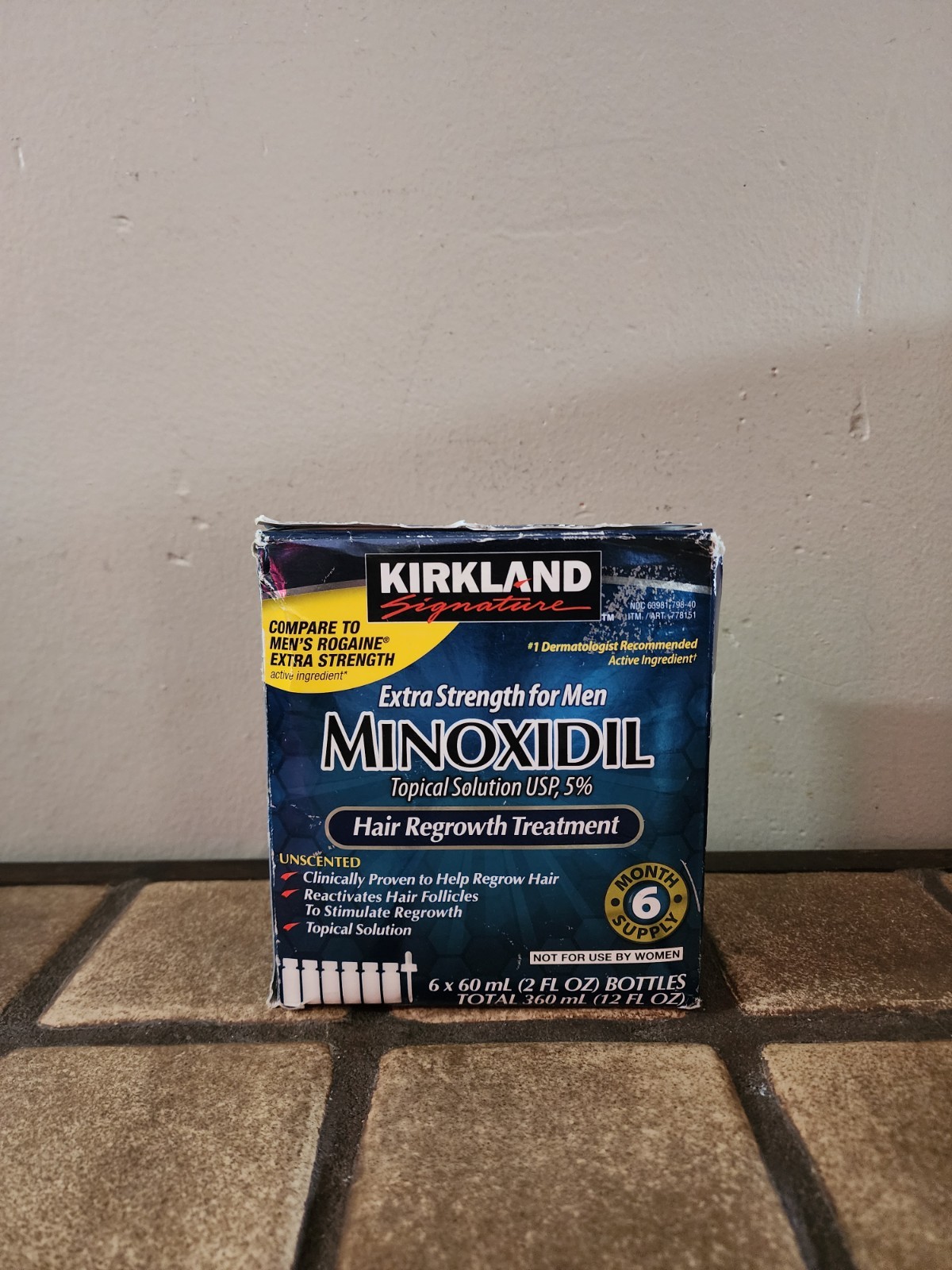 KIRKLAND Minoxidil 5% Extra Strength Men Hair Regrowth Solution, 6 Month Supply