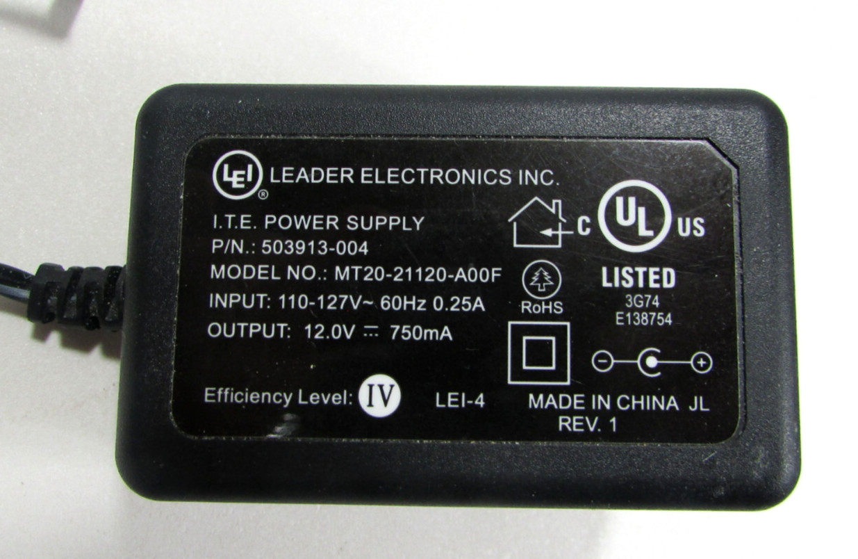 UL AC Adapter for LEI I.T.E 503913-004 MT20-21120-A00F 110-127V Leader Power PSU
