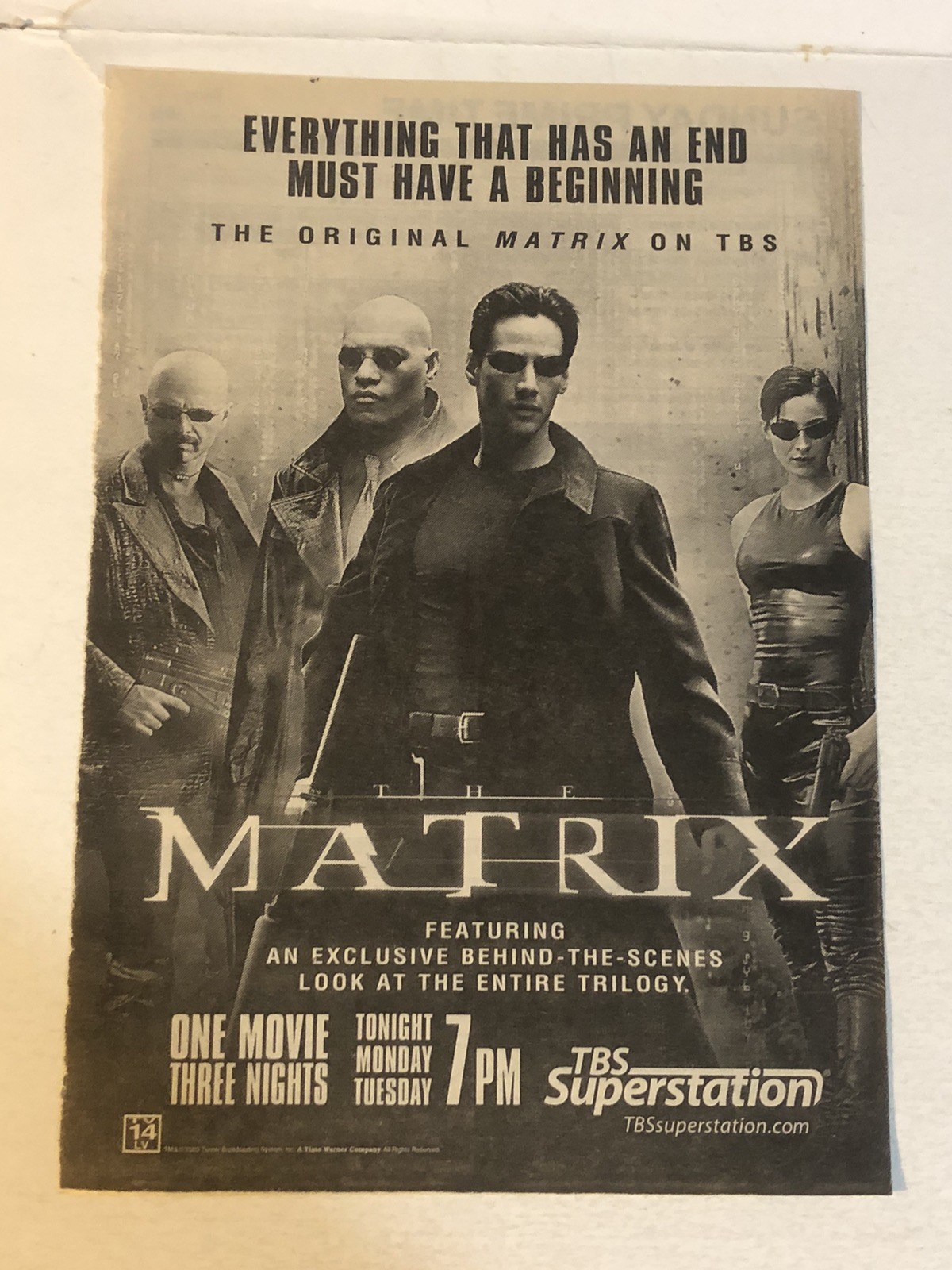 Matrix Movie Keanu Reeves Carrie Anne Moss Vintage Print Ad Tpa27