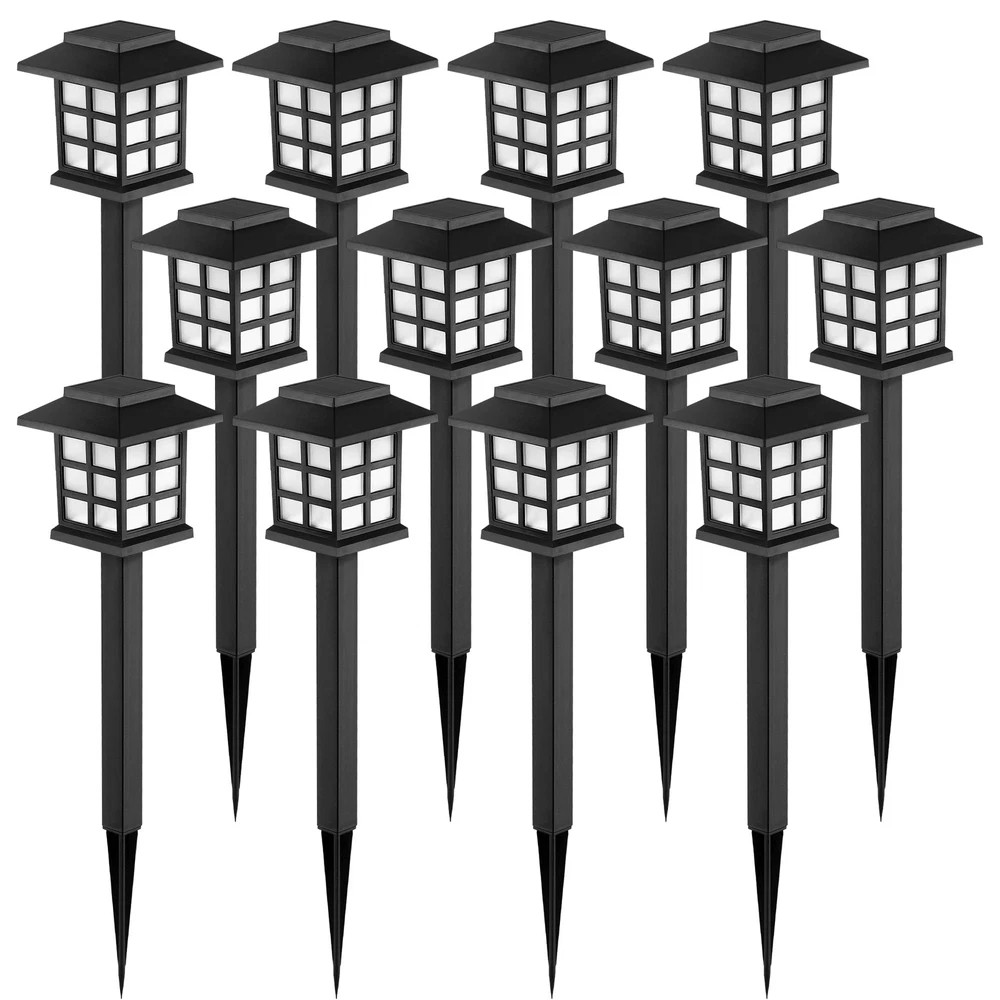 12 Pack Warm White Solar Outdoor Lights Waterproof Garden Pathway Decor