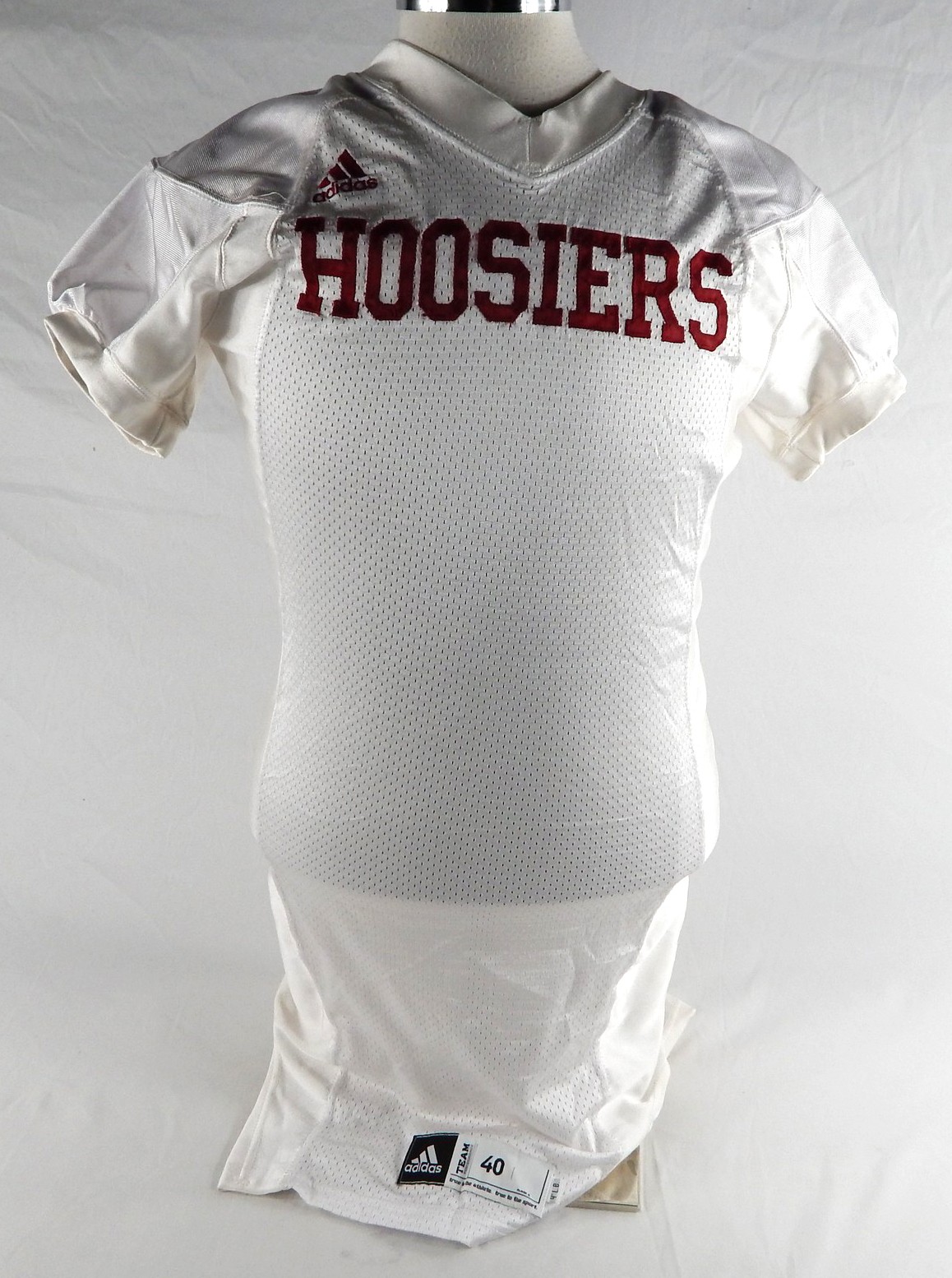 2009 Indiana Hoosiers Blank Game Issued White Jersey Football 40 199