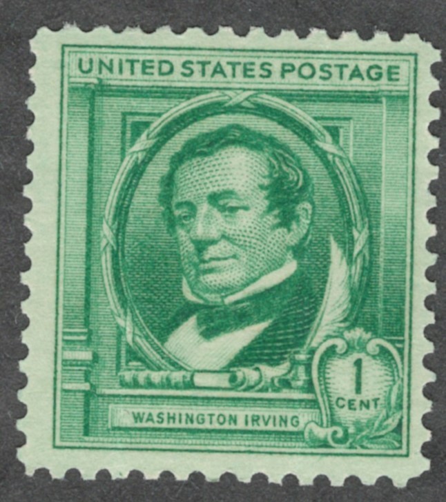 US. 859. 1c. Washington Irving, American Author.  MNH. 1940.