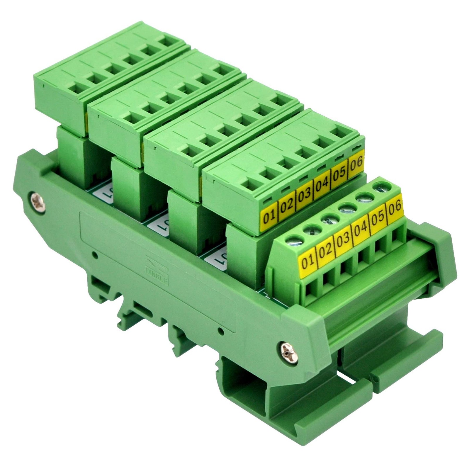 Slim DIN Rail Mount 10A/300V Pluggable Screw Terminal Block Distribution Modu...