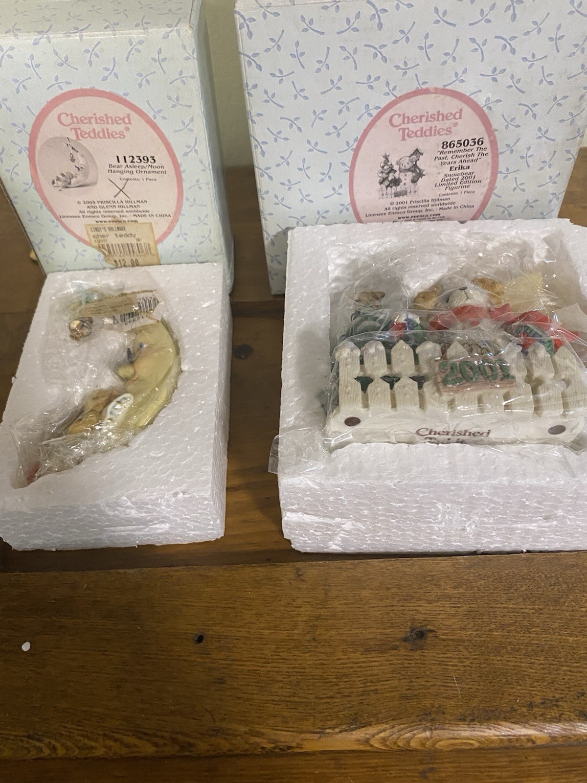 Cherished Teddies Erika Snowbear Figure 2001 Bear Moon Christmas 2003 VTG NOS