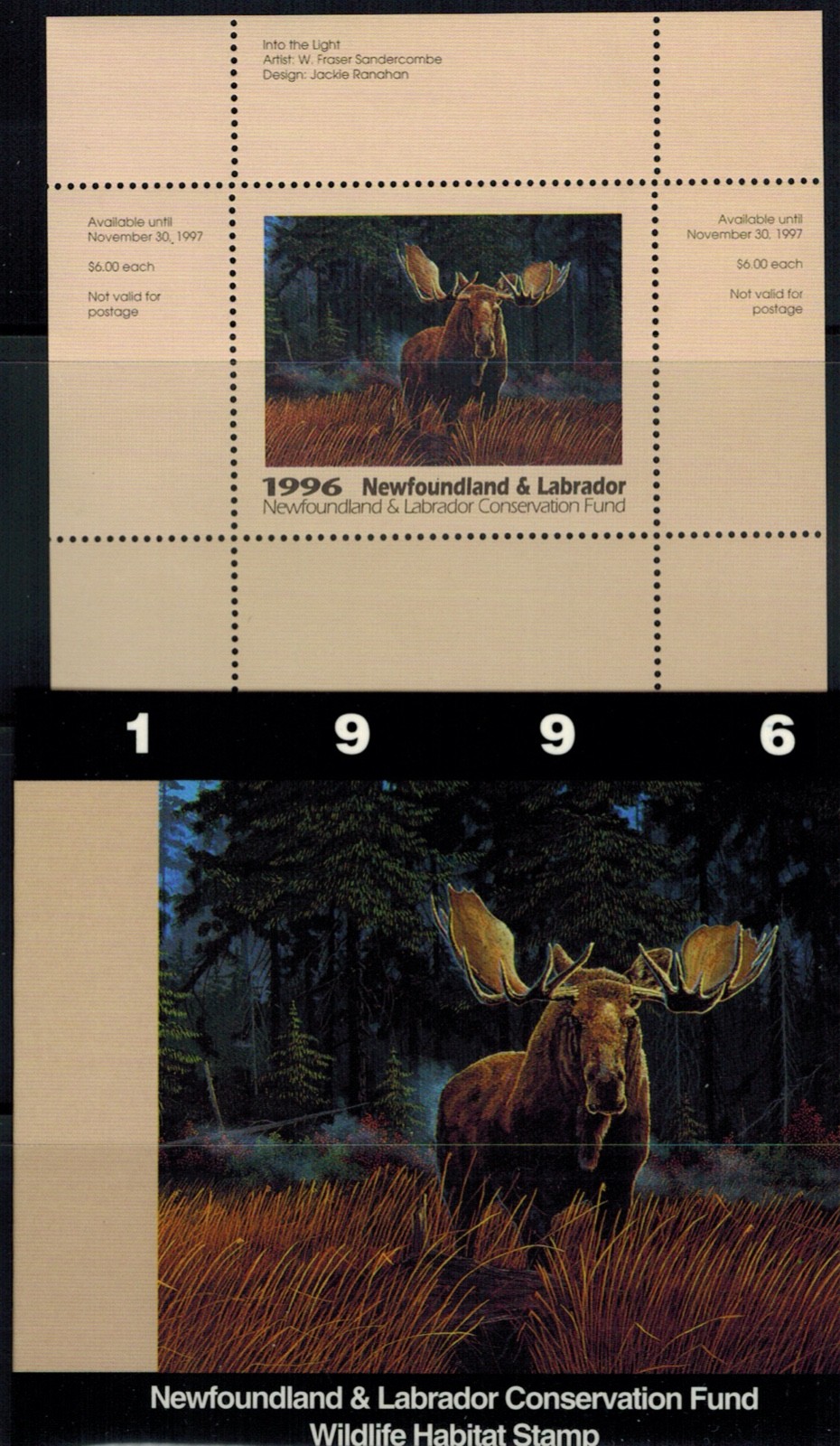 Canada Newfoundland Duck Wildlife Habitat Conservation Stamp 1996 #NLW3 MNH