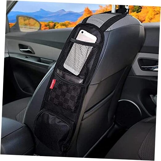 Luckybay Car Seat Side Organizer, Auto Seat Storage Hanging Bag, Phones, Black