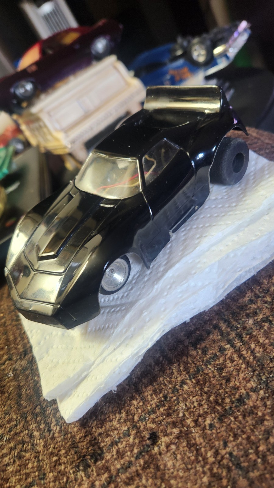 AFX 1/32 Scale Slot Car Black  Corvette Nice Condition 