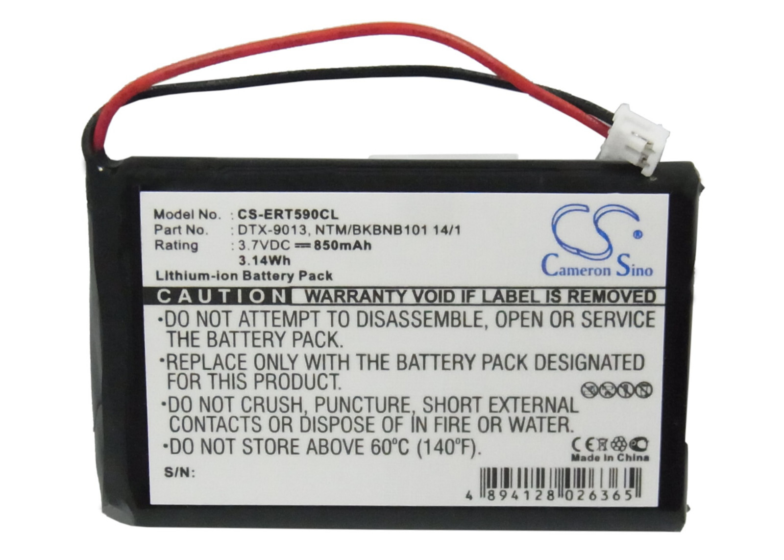 BATTERIE 3.7V 850mAh Type NTM/BKBNB10114/1 For Ericsson DT590 DTX-9013 DT5900