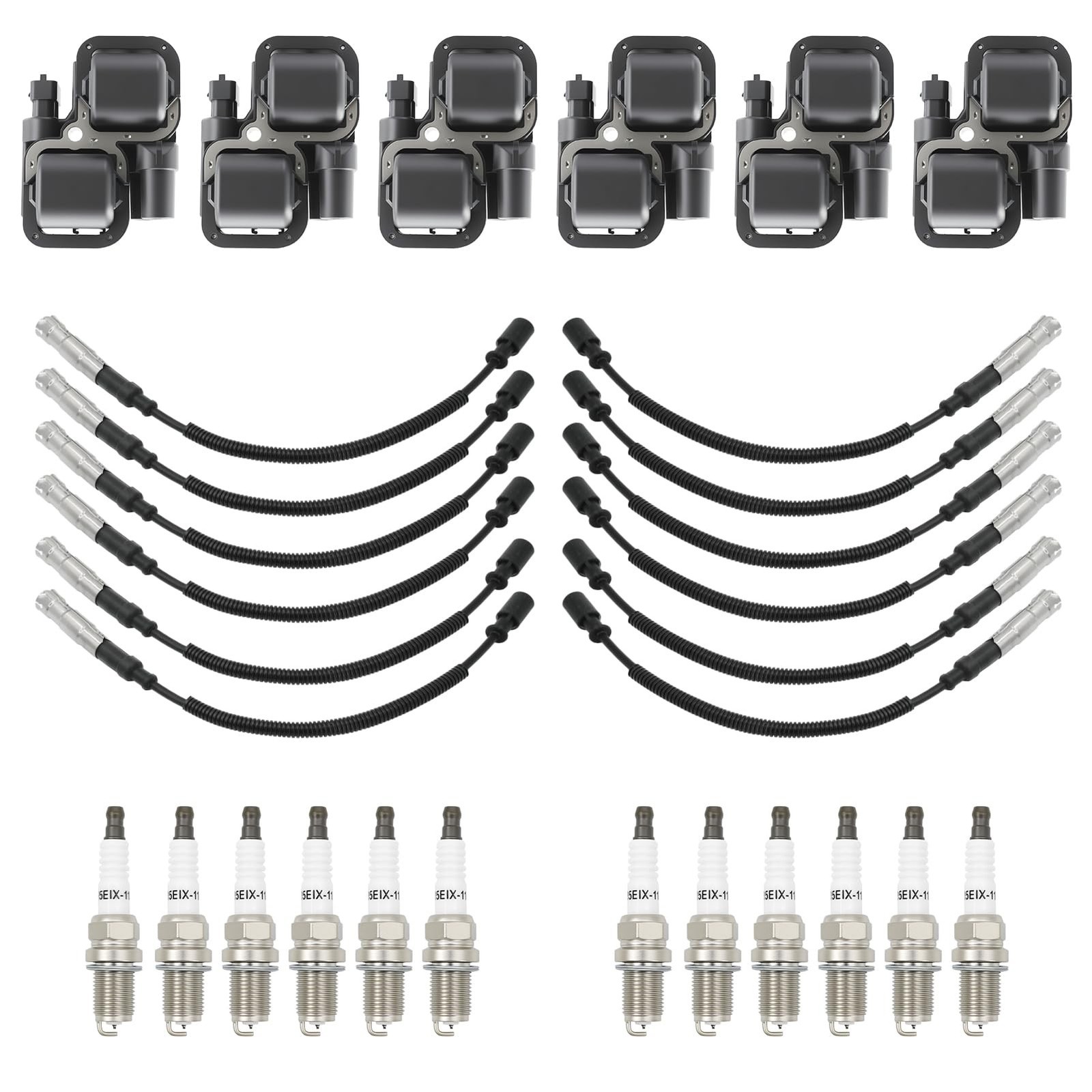 6PCS UF359 Ignition Coil with 12 Iridium Spark Plug and Wire Set Compatible w...
