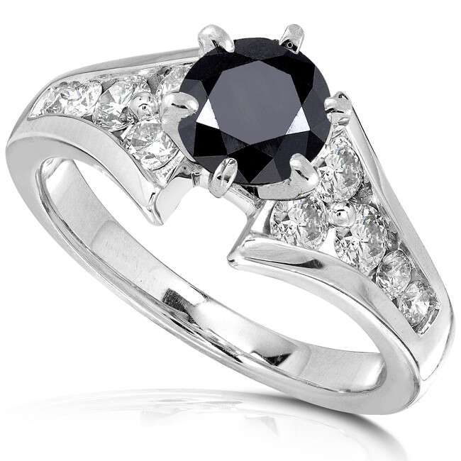 2.15Ct Black Round Cut Moissanite Engagement Ring Solid 925 Sterling Silver