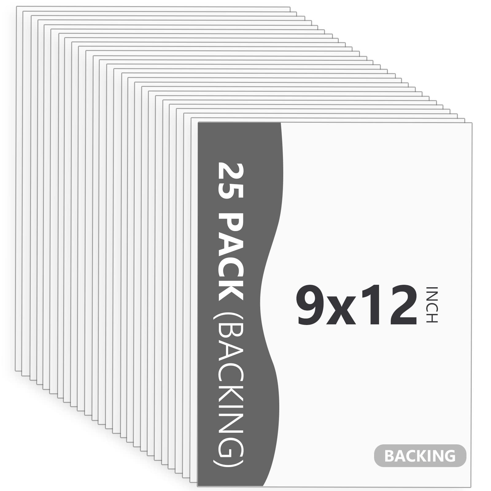 25 Pack Backing Boards Only - 9x12 Uncut White Mats Matboards, Acid Free & Wh...