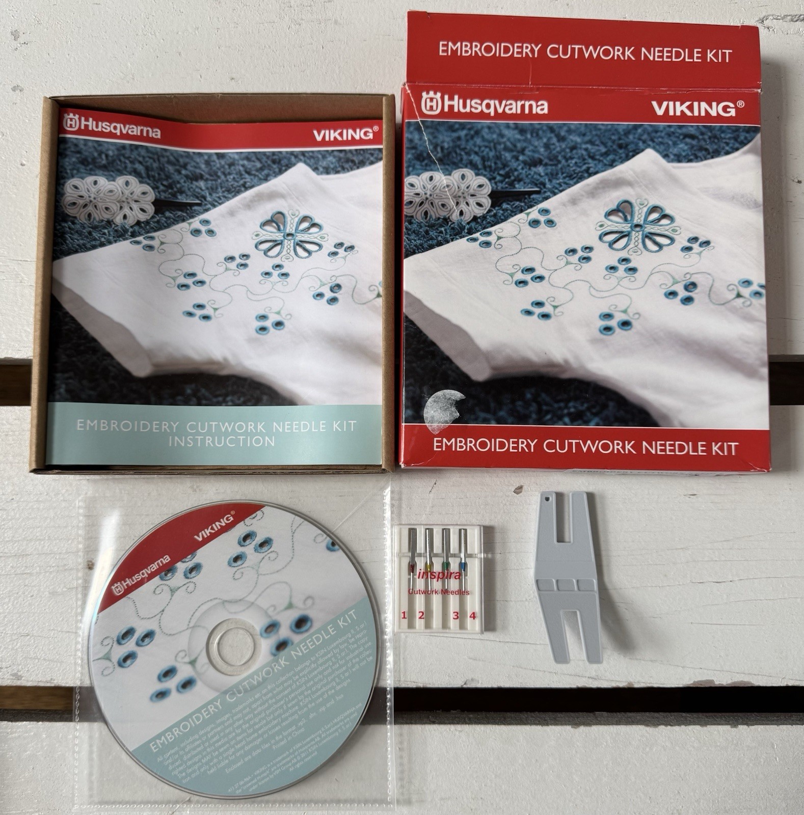 Husqvarna Viking Embroidery Cutwork Needle Kit: CD + Booklet