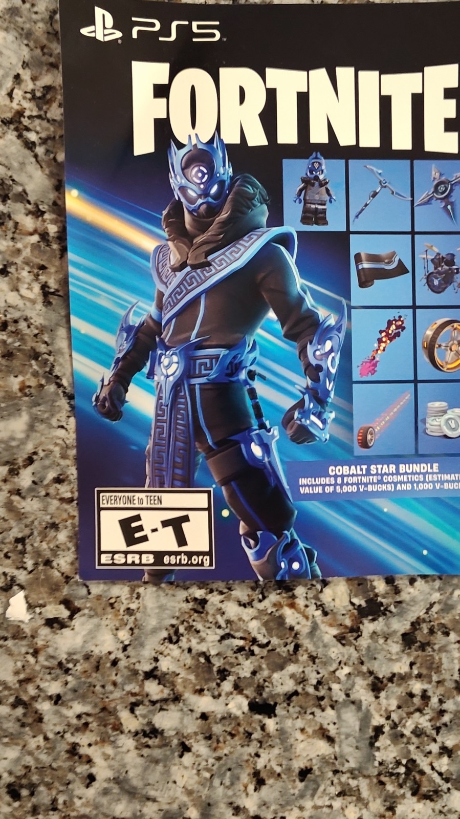Sony Fortnite Cobalt Star Bundle PSN Prepaid Card 5,000 & 1,000 V-Bucks PS5