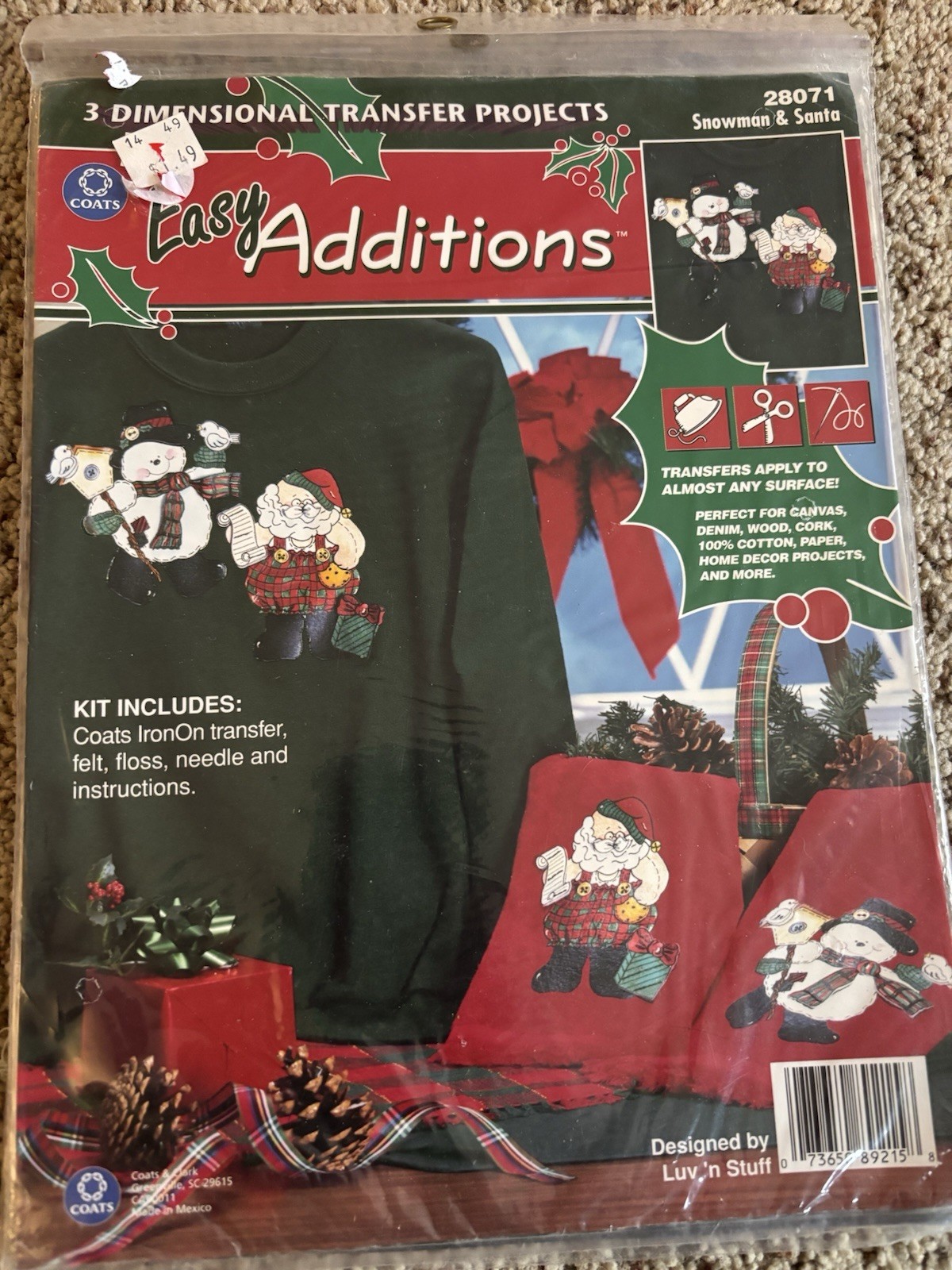 Easy Additions 3 Dimensional Transfer Projects 28071 Snowman & Santa Christmas