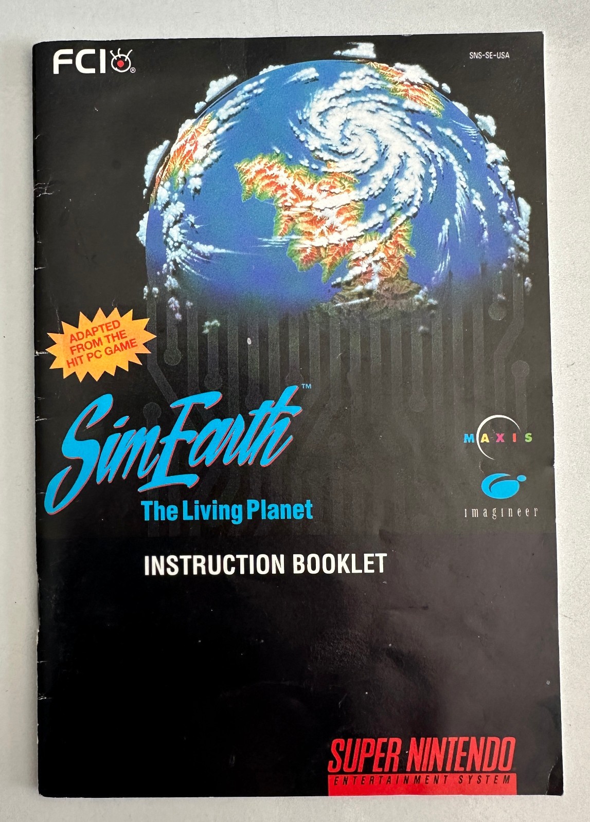 Sim Earth Living Planet SimEarth SNES Super Nintendo Instruction Manual Only