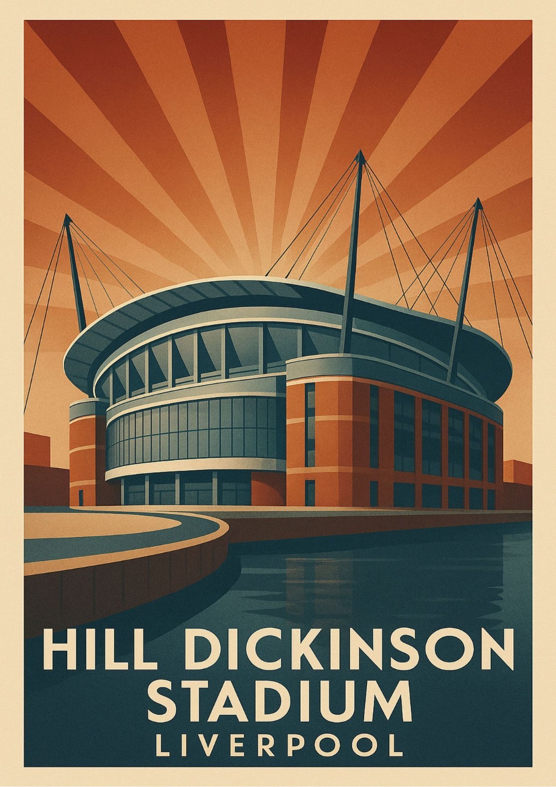 Hill Dickinson Liverpool Football Stadium Art Deco Poster Wall Art A4 A3 A2