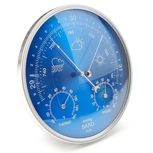 3 in 1 Barometer Thermometer Hygrometer Wall Hanging, Barometer Weather 