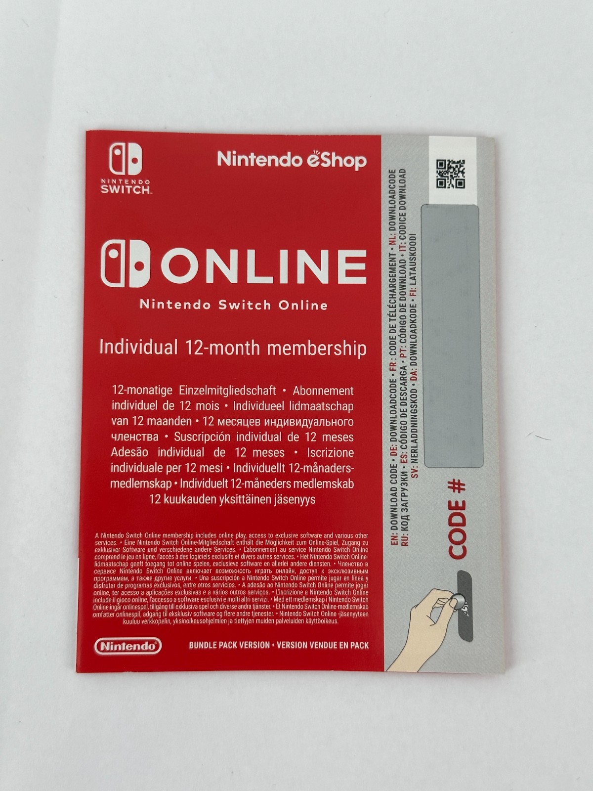 Nintendo Switch Online 12 Month Membership (Mailed Delivery)