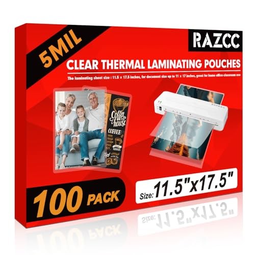 Laminating Sheets, 100 Pack Clear Thermal Laminating Plastic Paper Laminator 