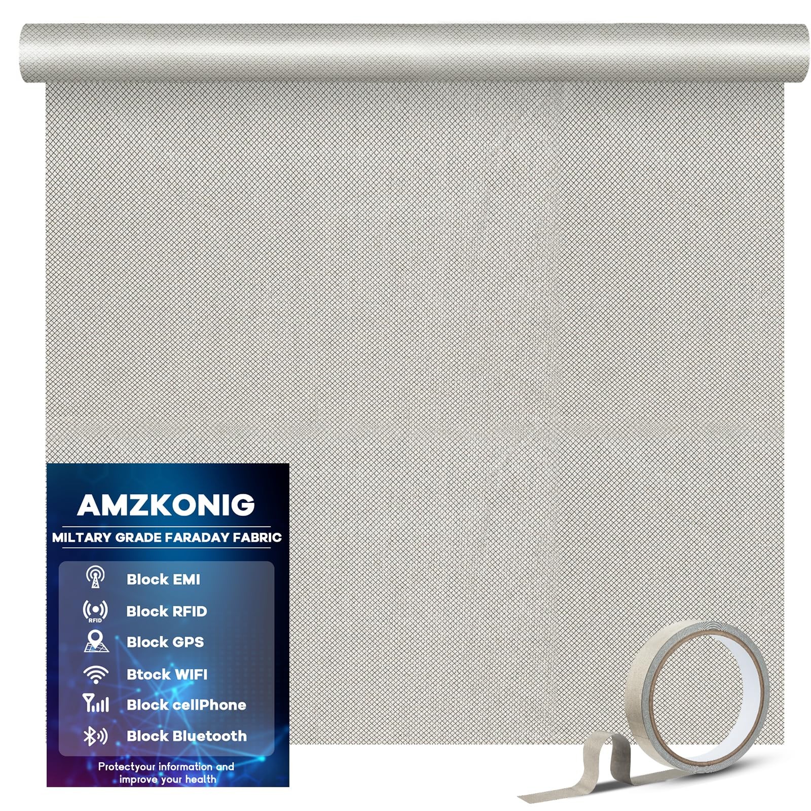 Faraday Fabric 43” x 118”, Military Grade Signal Blocking Cloth Shields, Cond...