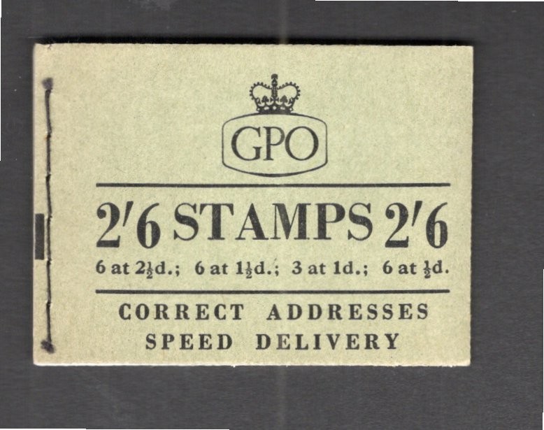 SG F36  2/6d STITCHED STAMP  BOOKLET NOV 1955 EDWARD WMK cat £40