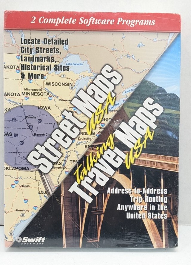 Swift Software Street Maps USA Talking Travel Maps NIB Windows 95 Or Higher PS2