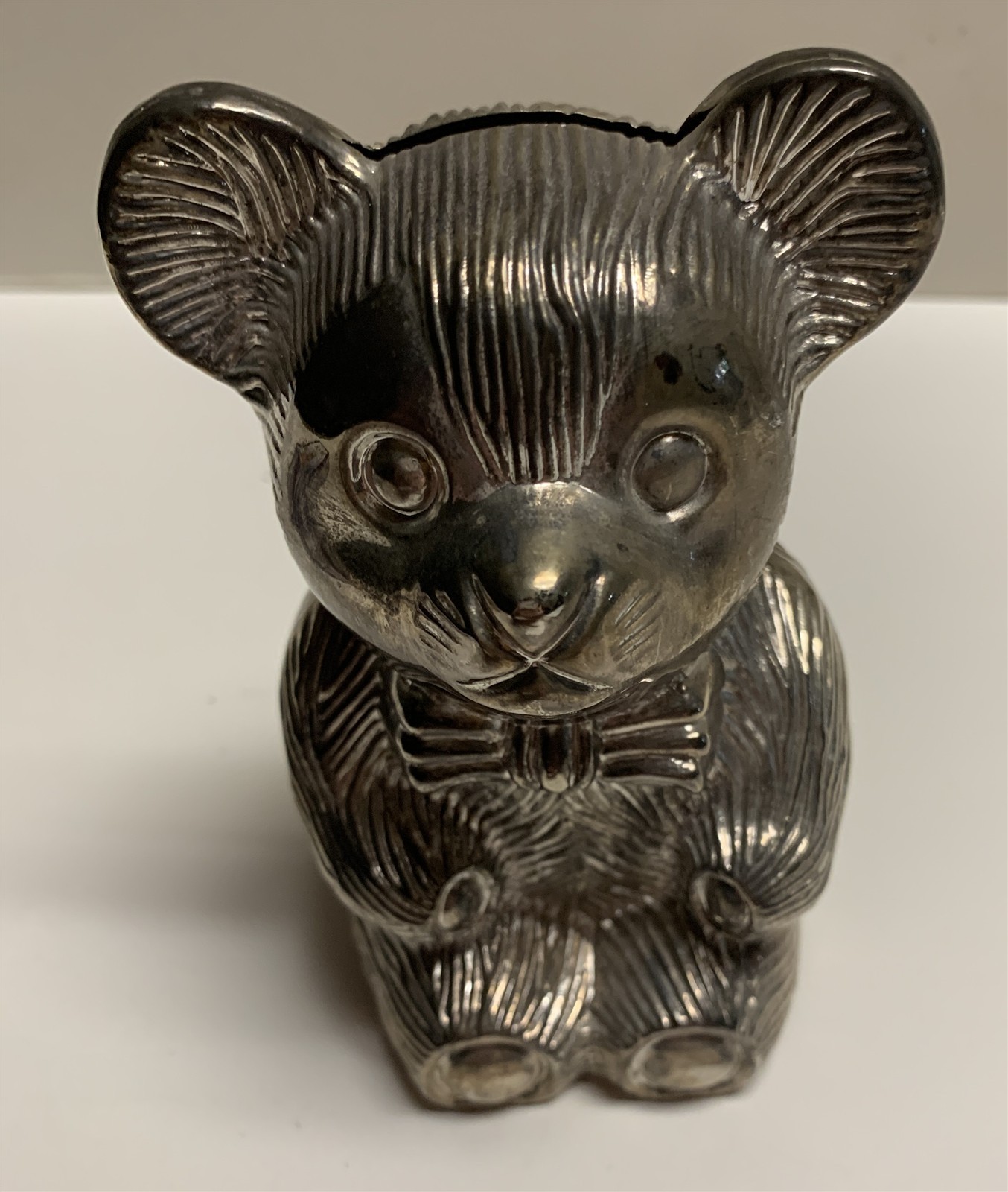 Vtg Teddy Bear 5 in Bank Metal Baby Gift