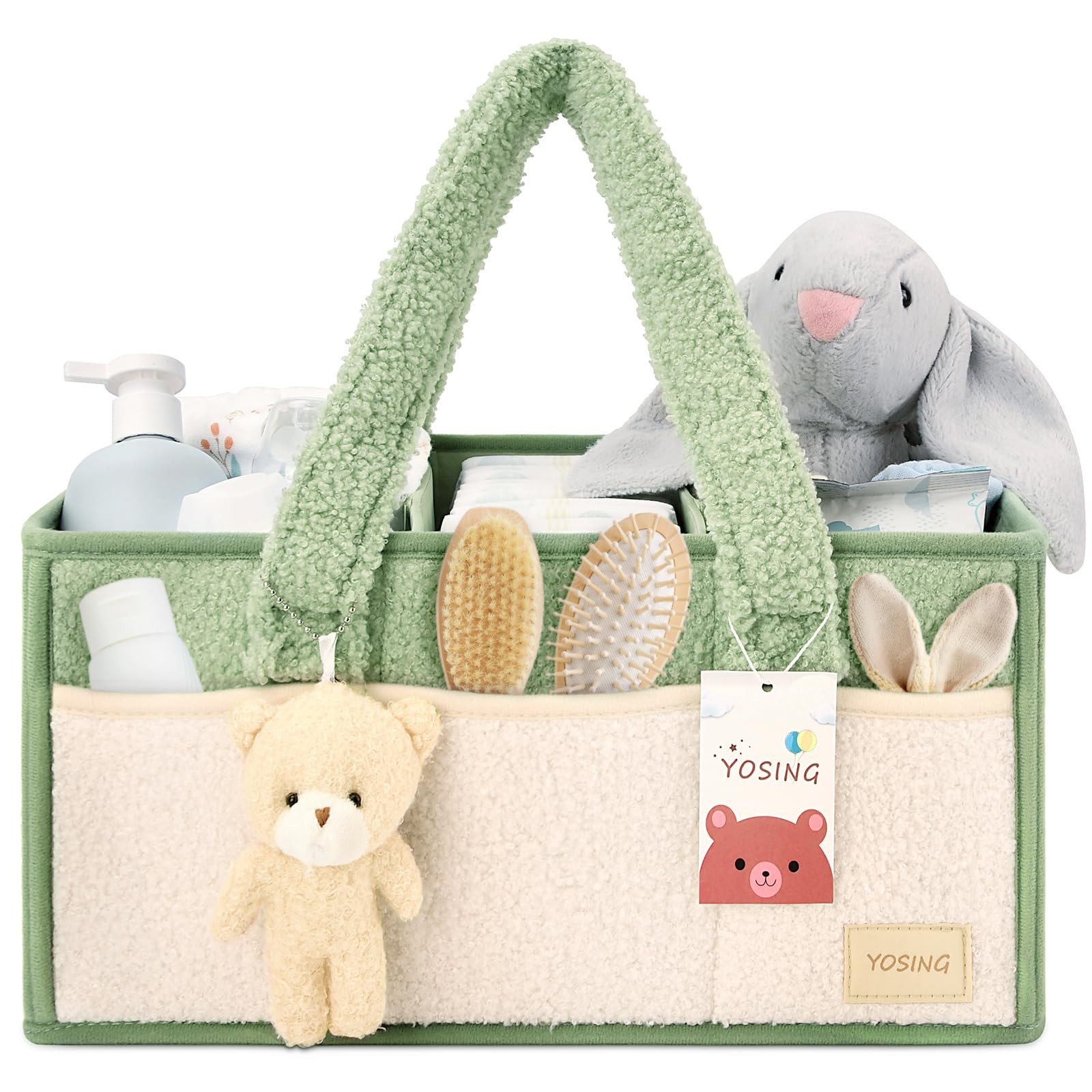 Diaper Caddy Organizer with 13 Pockets & Removable Dividers - Portable Baby S...