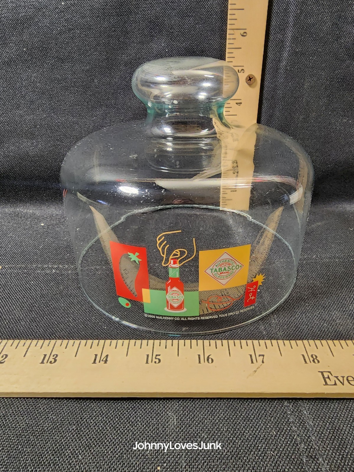 Vintage Replacement Tabasco Glass Cheese Tray Glass Dome Only No Base