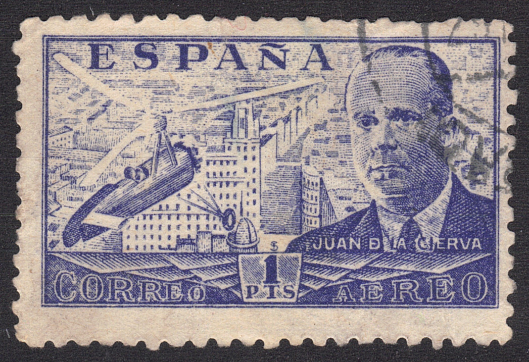 1941-47 Spain SC#  C113 - Juan de la Cierva and his  Autogiro  over Madrid -Used