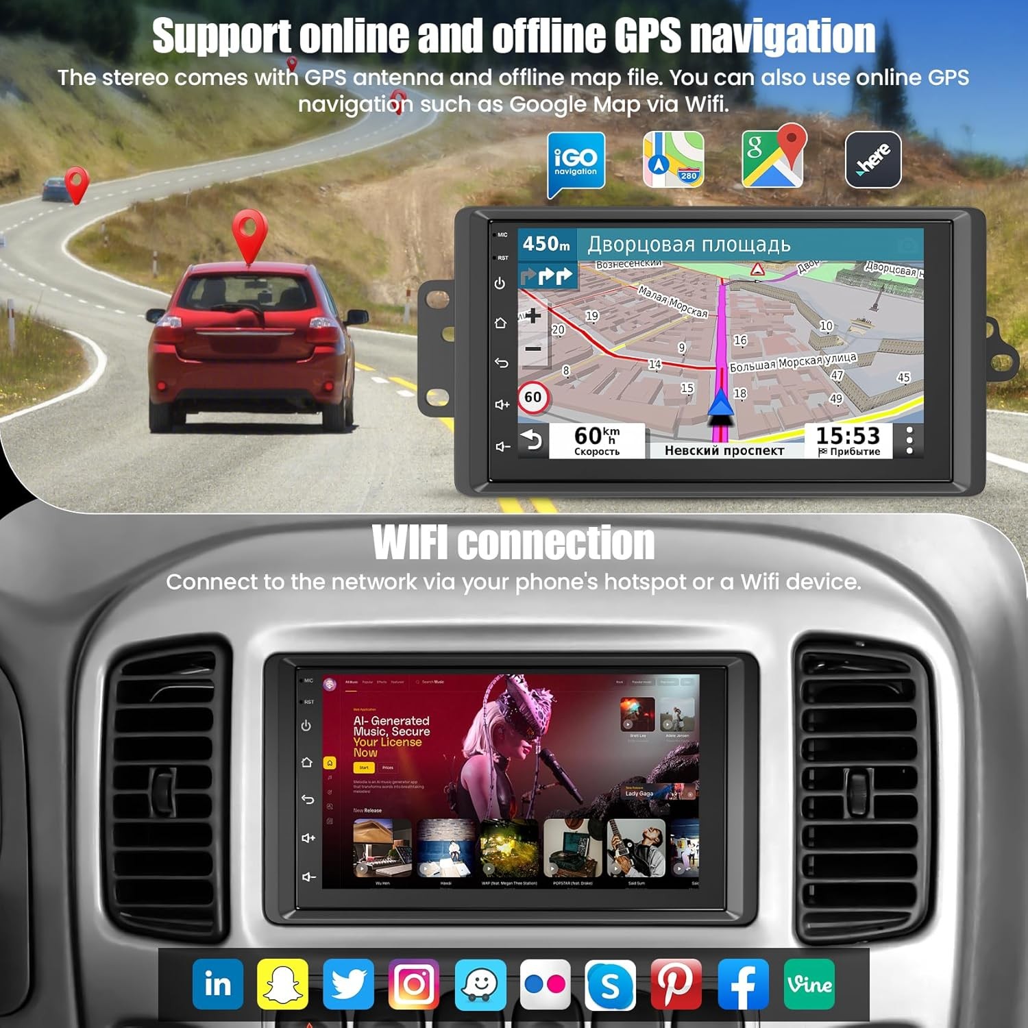 electrosmart 4G+64G Android 15 Car Radio for 2003-2006 Chevrolet Chevy Silverado