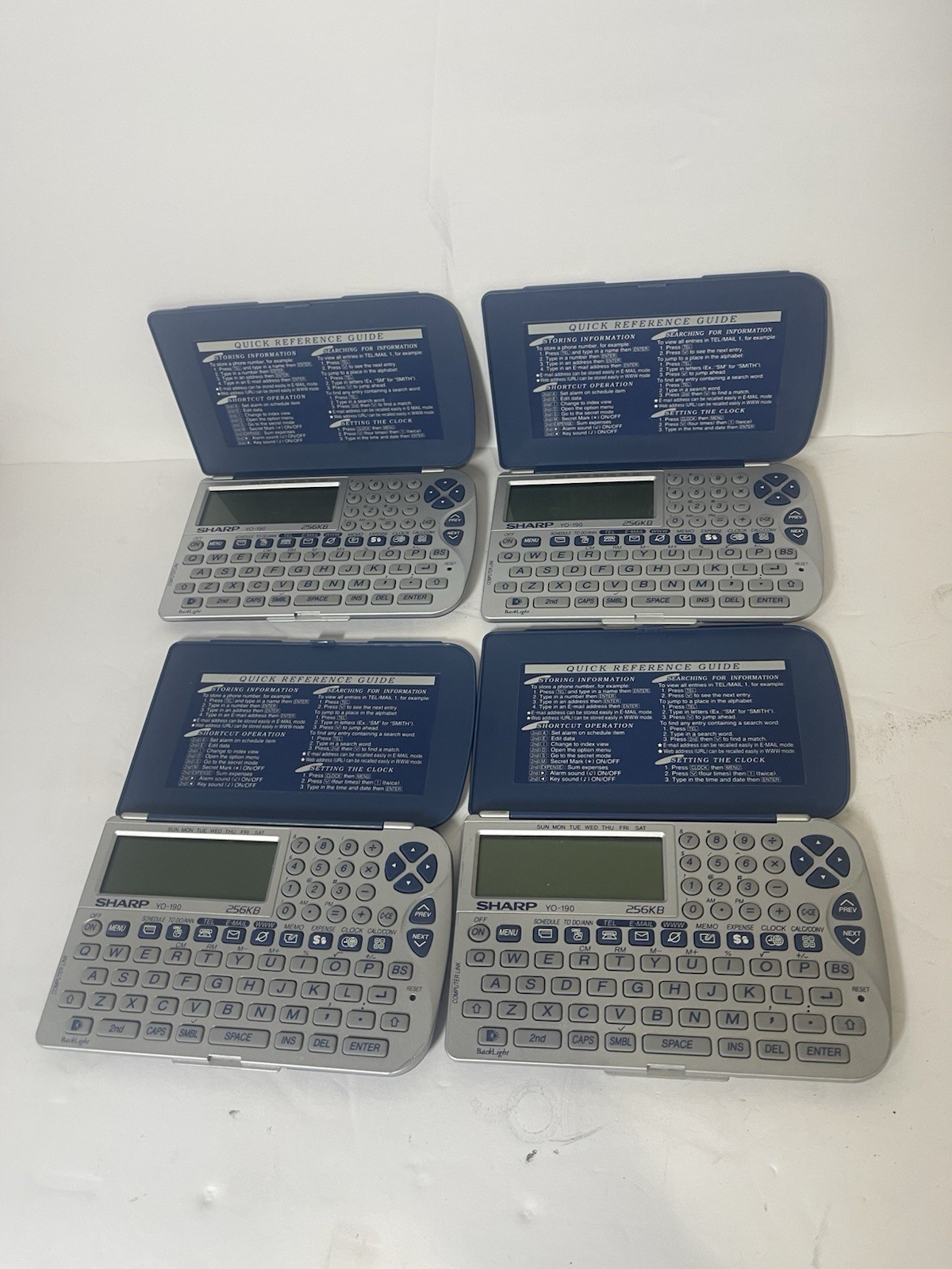 Lot Of 4  SHARP YO-190P MEMO MASTER ORGANIZER PDA