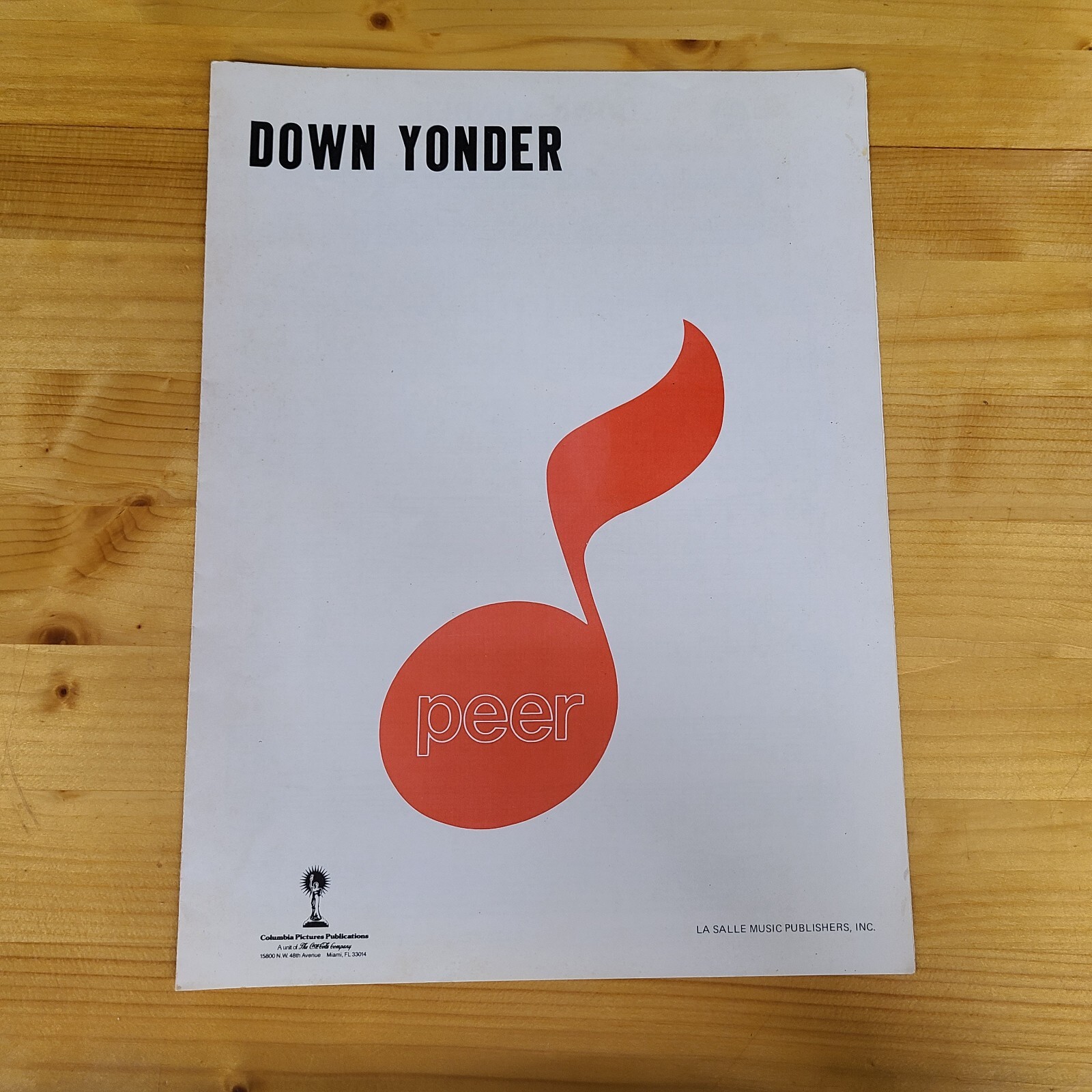 Peer Wolfe Gilbert's "Down Yonder" Sheet Music Columbia Pictures