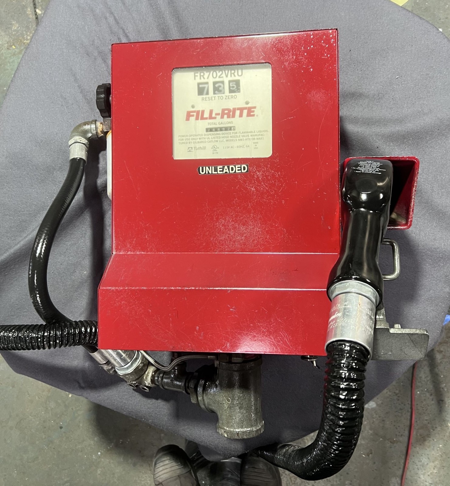 L@@K! FILL-RITE FR702VRU 115V 20 GPM FUEL DISPENSER TRANSFER PUMP W METER & GUN