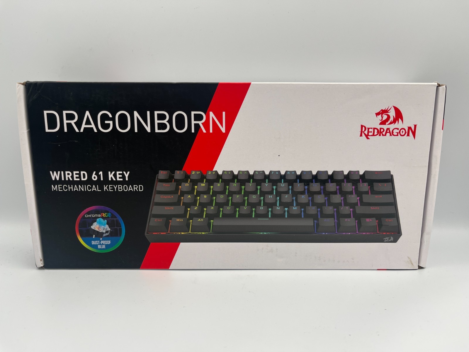 Redragon Dragonborn K630 RGB 61-Key Mechanical Keyboard Blue Switches