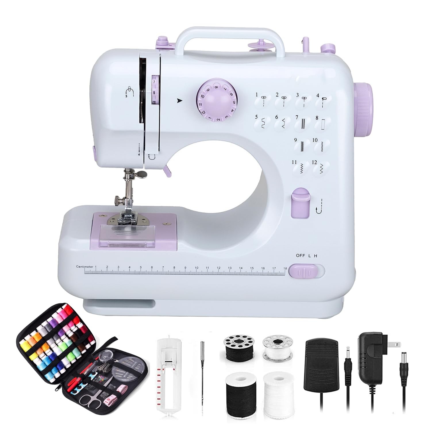 Portable Sewing Machine for Beginners - 12 Built-in Stitches, Accessory Kit